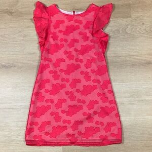 Florence Eiseman Red/Pink Floral Flutter Sleeve Girl’s size 12 Dress